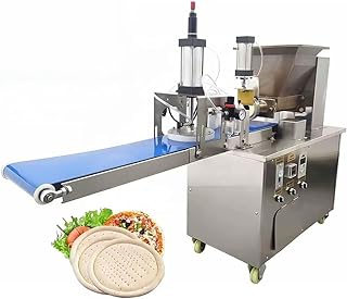 Automatic Pizza Dough Press Machine, Commercial Dough Cutting and Pressing Machine with Customized Flatbread Diameter & Adjustable Thickness, Suitable for Fast Food & Beverage Factory, Restaurants
