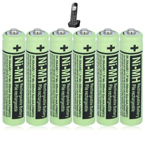 Lombaour BK-50AAABU 1.2V 500mAh AAA Ni-MH Batteries (6 Pack)