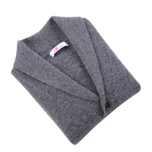 ZHILI 100% Cashmere Men's Long Sleeve V Neck Cardigan
