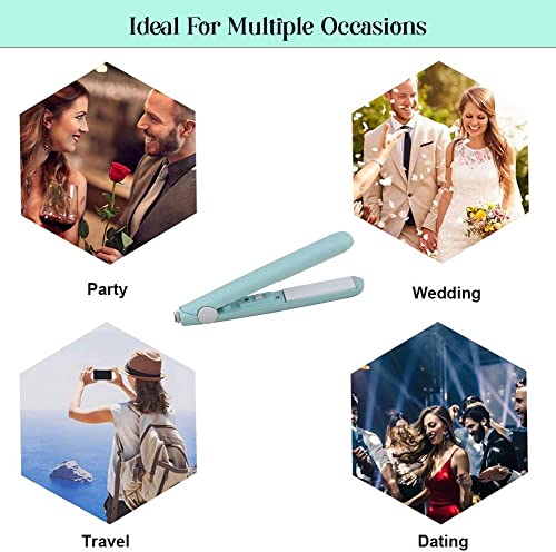 Image of Mini 2 in 1 Hair Straightener and Curler 0.75 Inch, 30s Fast Heating, 190℃ Temperature Memory, 3D Floating Plate Design for Short Hair Curls Flat Iron Smart Ceramic Iron- (Color May Vary)