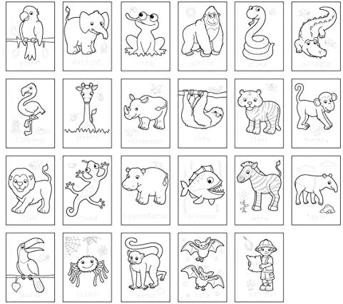 Orchard Toys Jungle Sticker Colouring Book - Educational Colouring Activity Book - Colour and Write Jungle Animals - Kids age 3 Years +