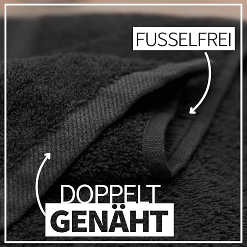 NatureMark 2er Pack DUSCHTÜCHER Premium Qualität 70x140cm DUSCHTUCH Dusch-Handtuch Doppelpack Farbe: Schwarz