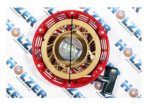 HOLZER Seilzugstarter Seil Zug Starter für 5,5 & 6,5 PS Benzinmotoren und Stromerzeuger/Rot