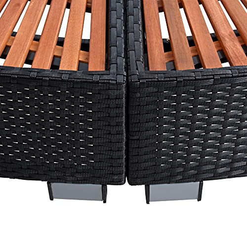 ESTEXO Poolumrandung Poolverkleidung Whirlpool Umrandung Polyrattan Verkleidung Einfassung Rund 200 cm (Schwarz) – Bild 6
