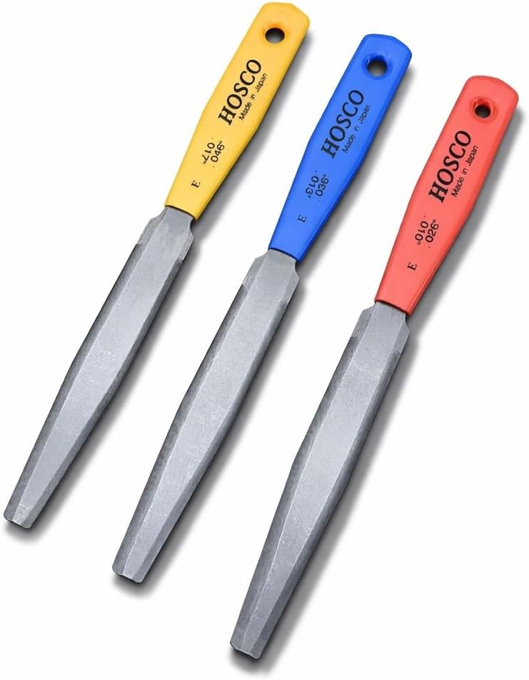Hosco Set of 3 Double Edge Electric Guitar Nut File TL-NF3E