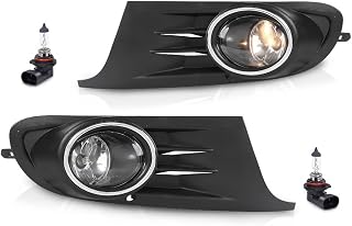 LQI Fog Light and Bezel Kit Pair Compatible with VW Golf MK6 Base & TDI 2010-2014 (Not Fit for GDI & GTI), Fit VW Jetta Sportwagen TDI 4-Door only 2010-2014 (Not Fit Jetta Sedan) Black