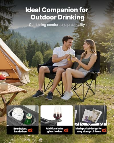 Image of VEVOR Double Camping Chair, Oversized Two Person Camp Chair with 660 lbs