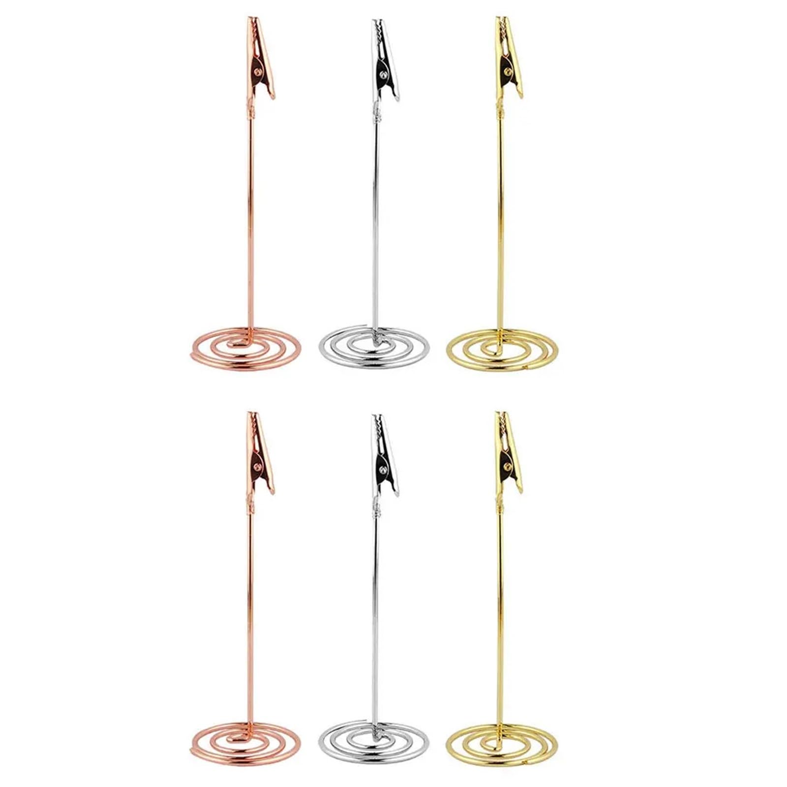 Lot de 20/50 supports de messages en acier inoxydable pour notes de bureau, menus, tables, étiquettes, bureau, fête de mariage