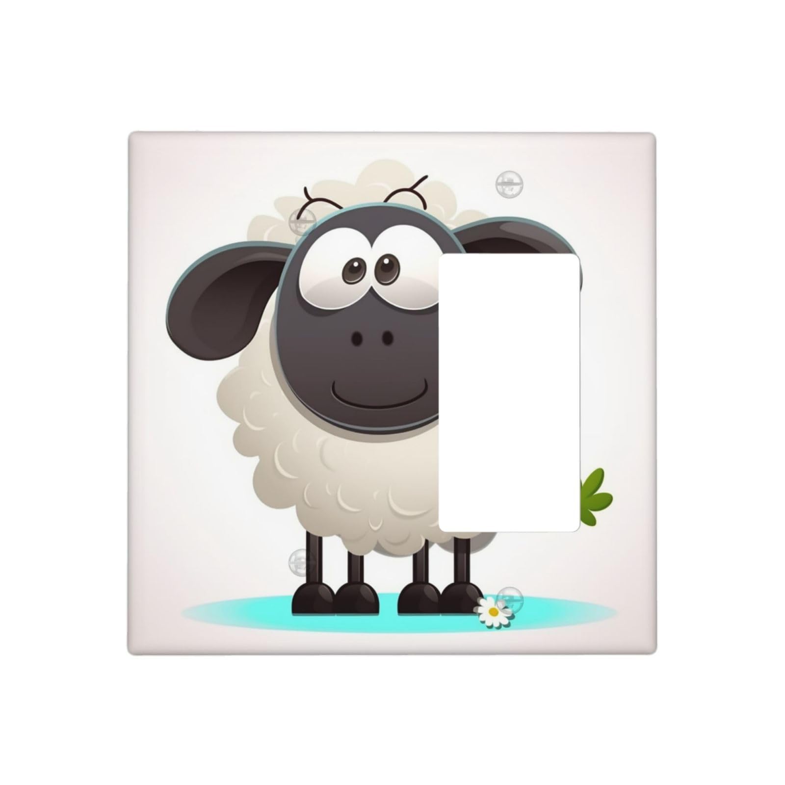 Decorator Wall Plate 2 Gang Light Switch Covers Sheep Wallplate Double Toggle Switch Plate Mid-size Electrical Outlet Covers Decorative Wall Switch Plate Cover
