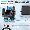 Switch 2/1 Joy-con & Pro Controller Charging Dock, 6-in-1 Controller Charger Station with 9 RGB Modes for 4 Joy-Cons / 2 Pro Controllers, Fast Charging Stand with LED Indicator