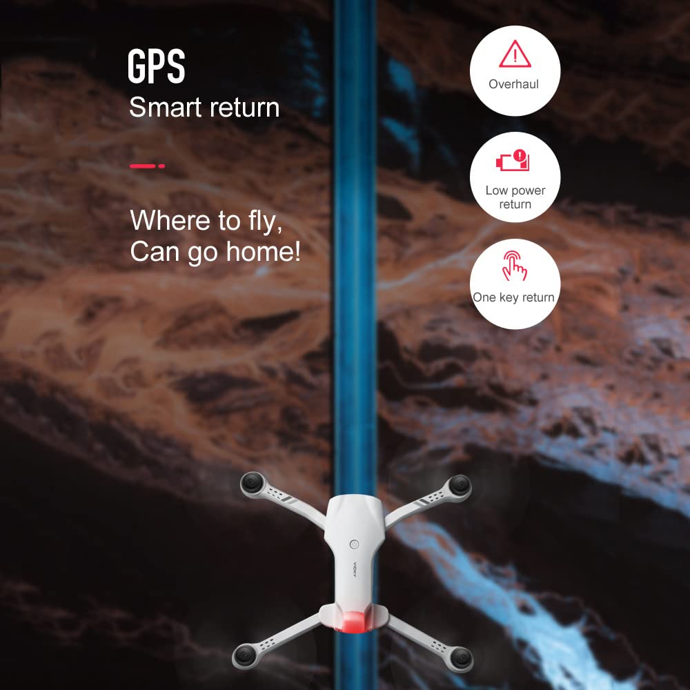 Droni con Fotocamera per Adulti 6k, Trasmissione di Immagini HD WiFi 5G, Droni GPS FPV Pieghevoli per Principianti con Video in Diretta, Seguimi, Ritorno Automatico A Casa, Volo Circolare