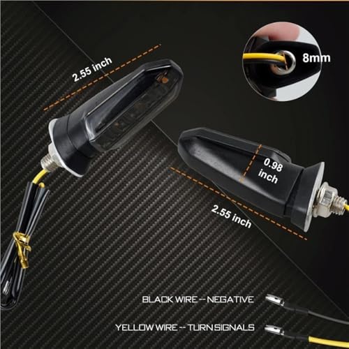 Luces de señal giro para motocicleta con intermitente ámbar de 8mm 4