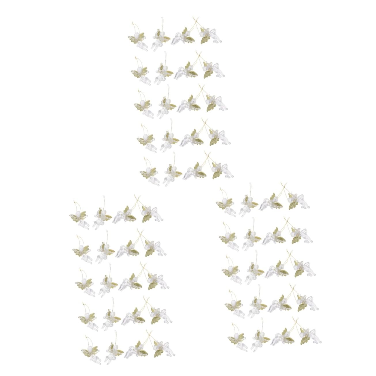 Cabilock 3 Set Ciondolo Angelo Trasparente Figurina Gnomi Angeli Mini Ragazza Pendenti Natalizi Ciondolo Natalizio Ciondoli Natalizi Decorazione Dell'albero Di Natale Plastica 20 Pezzi * 3