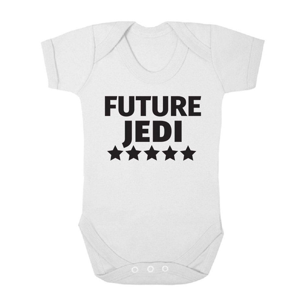 Shopagift Future Jedi Cute Boys and Girls Baby Vest Bodysuit (White, 0-3 Months)