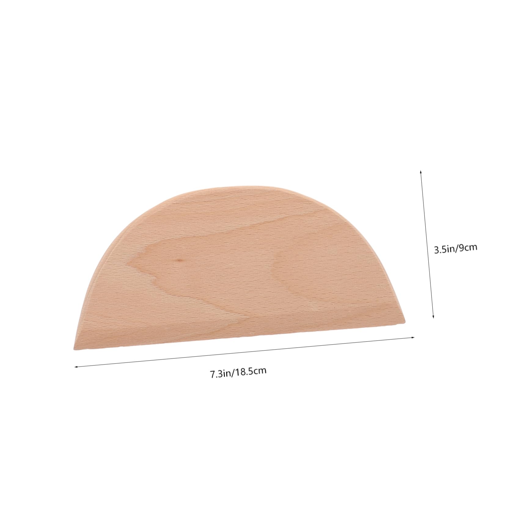 Cabilock 2Pcs Wooden Dough Cutter Practical Baking Tools for Home Kitchen Includes Semicircle and Trapezoid Styles for Pastry and Pizza Dough Slicing Log Color Finish