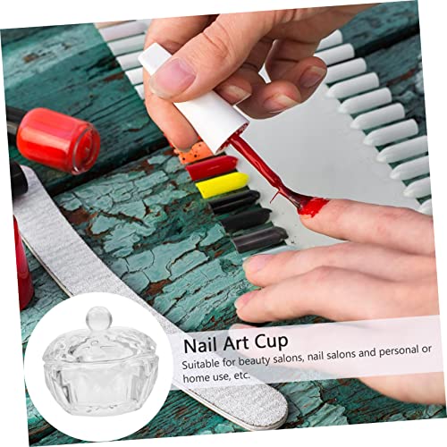 Tazón para esmalte acrílico con tapa para manicure miniatura 5