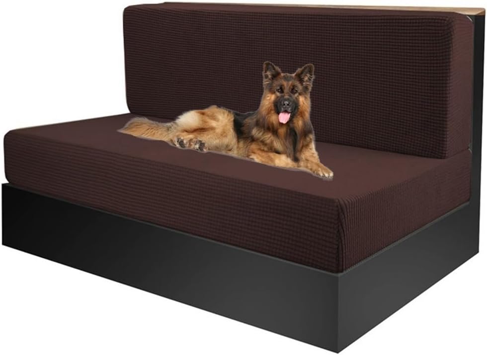Elastic RV Dinette Cushions Covers Jacquard RV Booth Seat Cover Couch Covers Camper Seats Chair Covers Backrest Cover Loveseat Sofa Slipcover Furniture Protectors ( Color : Deep coffee , Size : 2 sets