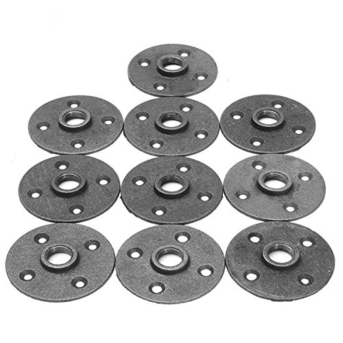 EsportsMJJ 10Pcs 3/4 Pulgadas De Hierro Maleable Piso Brida De Acero Tubería De Hierro Montaje En Pared