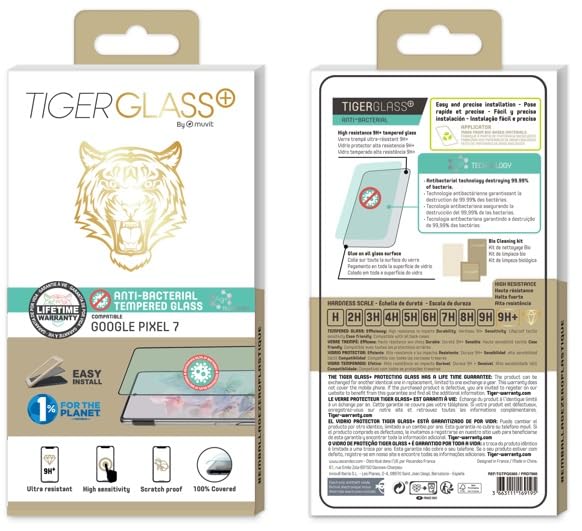 Tiger Glass Plus Anti-Bacterial Tempered Glass for Google Pixel 7, Screen Protection, Ultra Resistant 9H+, Anti-Fingerprint - Image 2