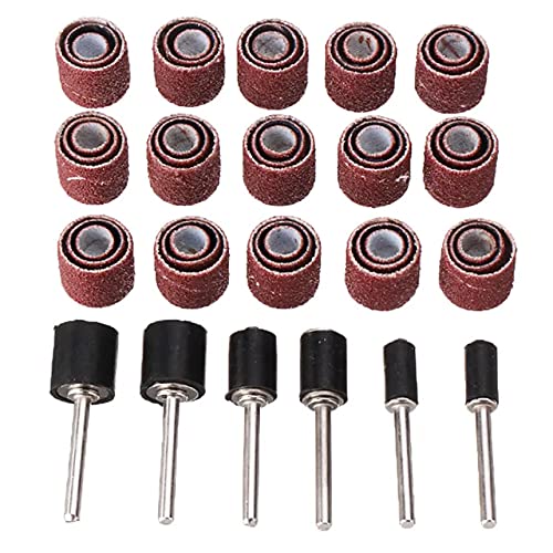 51/102 pièces tambour de ponçage de papier de verre de grain 120 avec mandrins de tige de 3 mm ensemble Kit de ponçage rotatif ponceuse outils abrasifs, 51 pièces