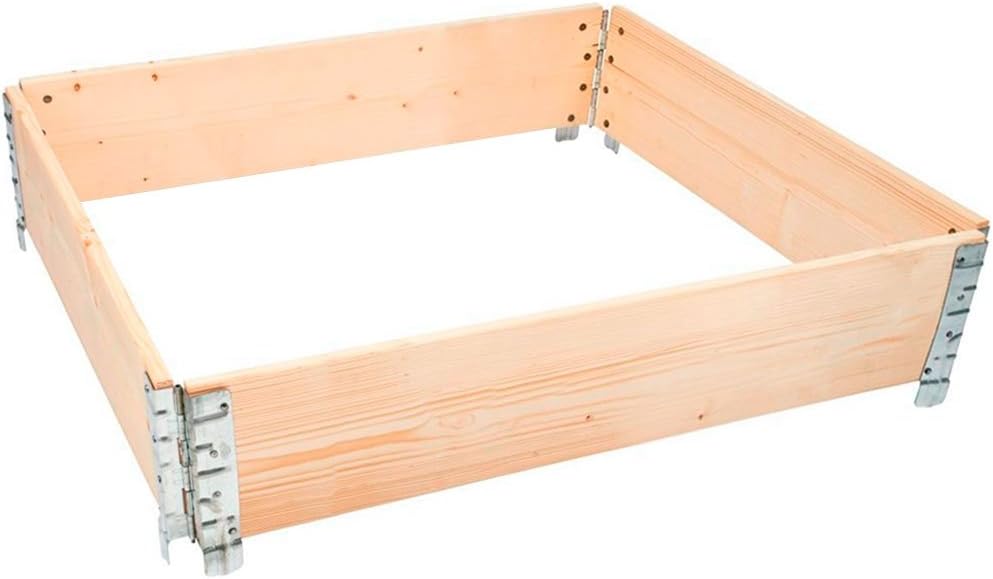 Hans Schourup 35903601 Wood Mounting Frame for Euro Pallet Stock Picking Logistics, 1/2 Euro Size, Raised Garden Bed, 600 mm x 800 mm x 200 mm, natural