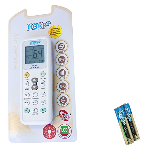 HQRP Universal A/C Remote Control Compatible With MIDEA NWT POLARWIND WESTPOINTE SHENGFENG FEILU SHINCO SHINING SHUANGLU SIGMA SOGO SONGLINXIA Air Conditioner Fahrenheit displaing