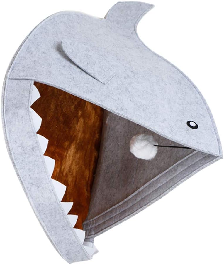balacoo Adorable Shaped Pet Nest Detachable Dog House Soft Cat Sleeping Bed Grey Felt Pet Cage for Animals for Couch Travel Breathable Comfortable Design
