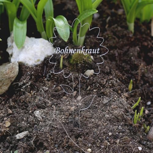 Bütic GmbH - Cartel para plantas, cristal acrílico, diseño de flor incoloro, para jardín