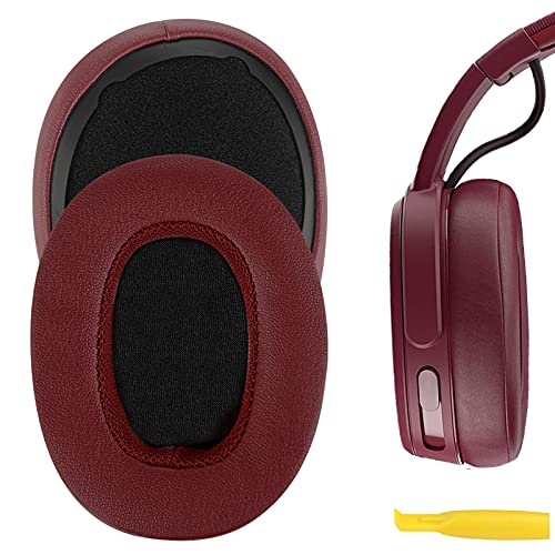 Geekria QuickFit Replacement Ear Pads for Skullcandy Venue Wireless ANC Headphones, Repair Parts (Deep Red)