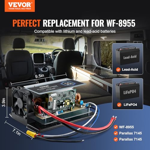 Image of VEVOR WF-8955-AD-MBA Main Board Assembly, 55 Amp, Three-Stage RV Power Converter Replacement Unit, Compatible with Lithium Lead Acid Battery, Fit for WF-8955, Parallax 7145 & 7145 Series Converters