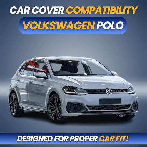 Image of 100% Waterproof Car Cover for Volkswagen Polo 2010-2026 | Heavy-Duty 3-Layer | All-Weather Rain, UV, Sun, Dust & Dirt Protection | Custom Fit with Mirror & Antenna Pockets | Navy Blue