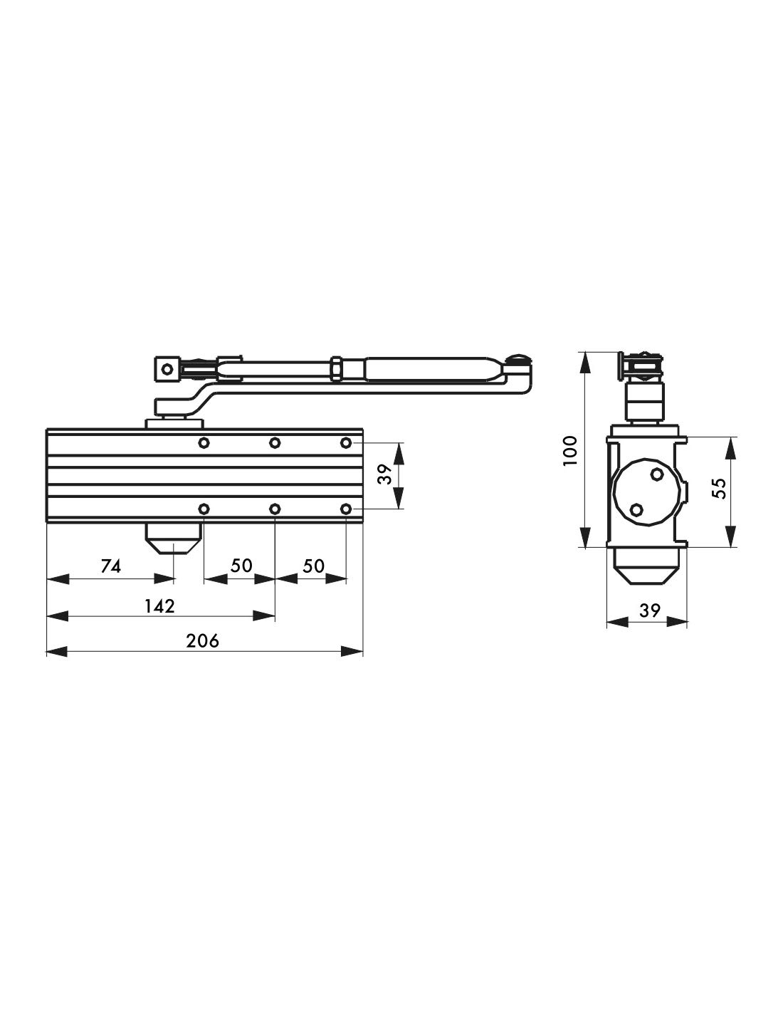 THIRARD - Ferme-Porte Automatique Hydraulique - Force 3 - Argent - Installation Facile - Réglage de Vitesse - Finition Élégante - Adapté à Toutes les Portes - Gris