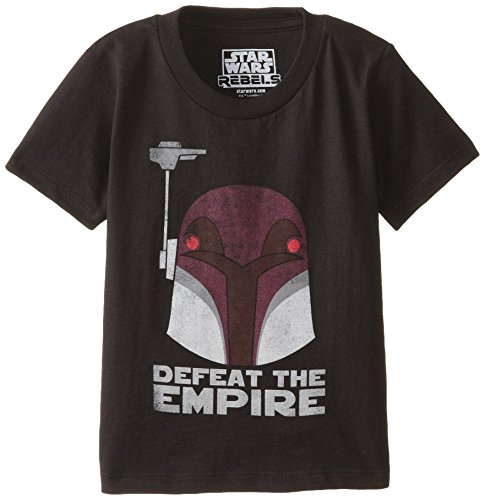 T-Shirt Star Wars Rebel pour garçon : vêtement Defeat The Empire en coton noir