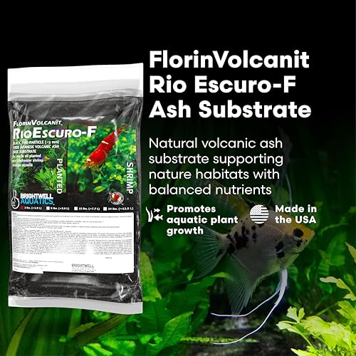 Image of Brightwell Aquatics FlorinVolcanīt Rio Escuro-F - Volcanic Substrate for Freshwater Planted & Shrimp Aquariums - Boosts Root Growth, Lowers GH & pH, 5lb
