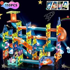 BINZKBB Magnetische Bausteine Murmelbahn 110 Teile