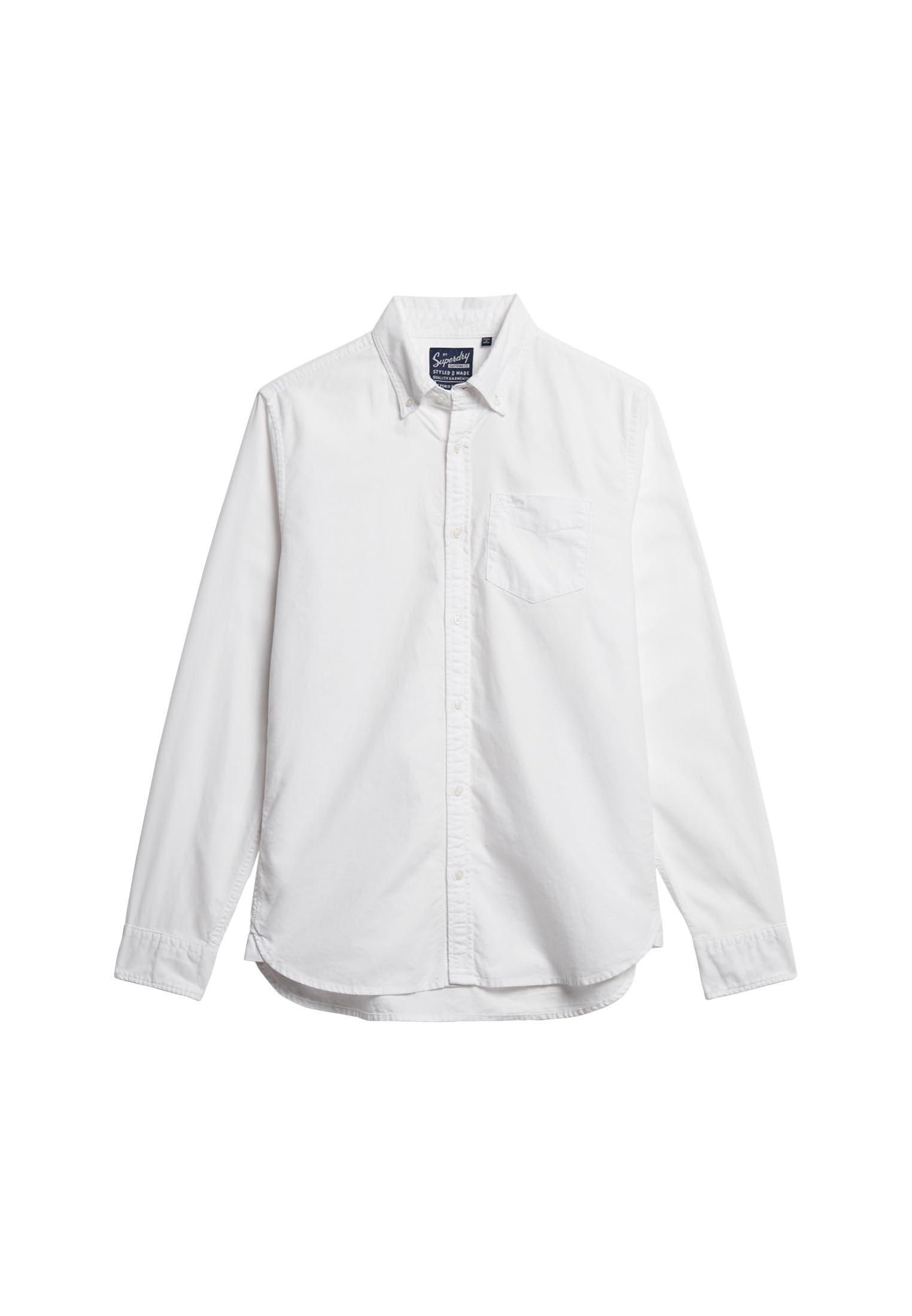 Superdry Blanc Long-Sleeved Shirt In Organic Cotton Oxford