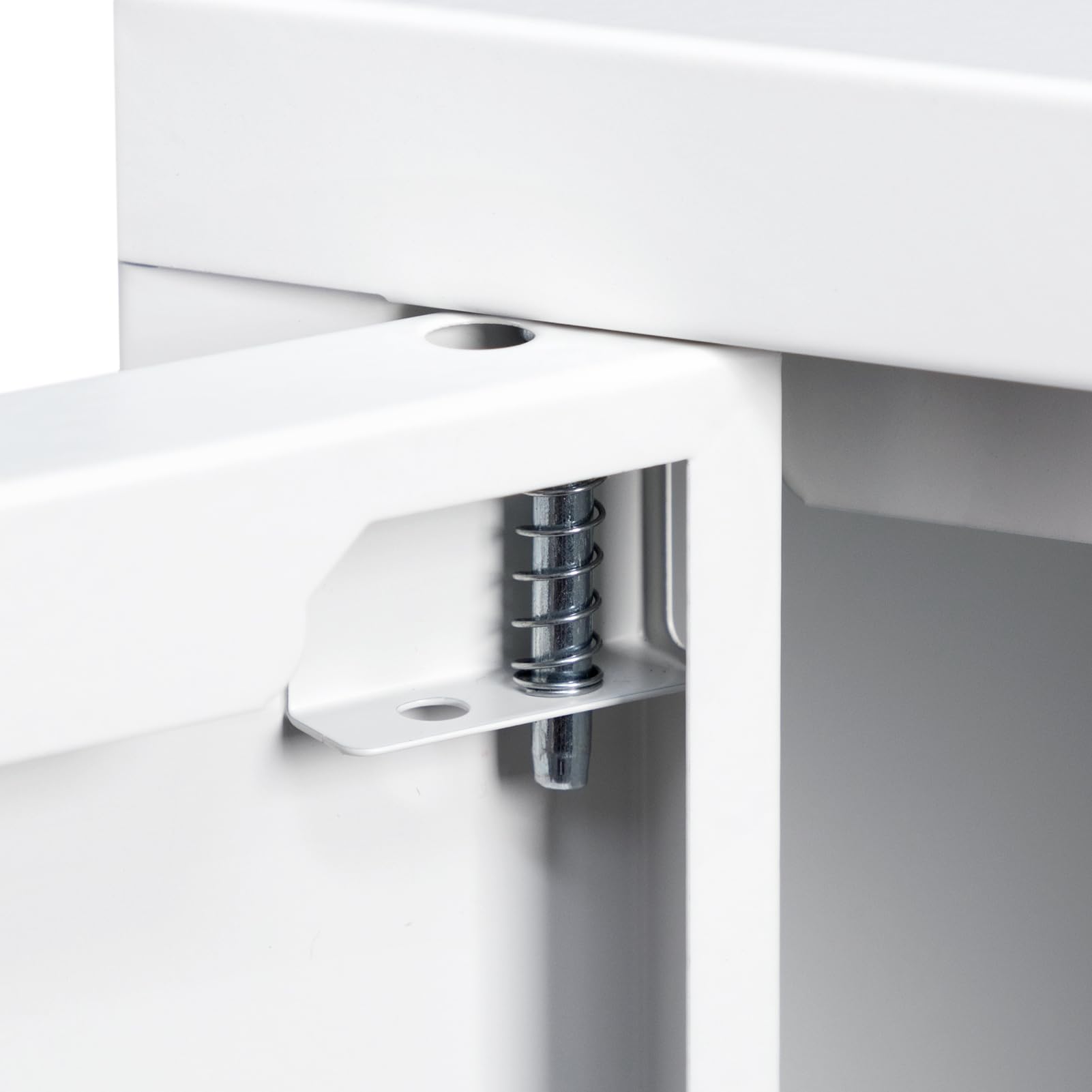 HollyHOME Armoire de rangement en métal avec une porte, meuble de rangement de bureau avec fermeture magnétique, armoires de classement avec étagères réglables pour le salon, blanc