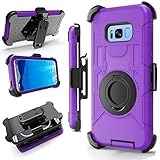 Samsung Galaxy S8 Plus Case, Jwest Kickstand Full-body Rugged Armor Military Grade Drop Heavy Duty Protection Case with Holster Belt Clip for Samsung Galaxy S8+ Plus 6.2 inch 2017 - Purple