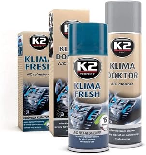 K2 Air Con Bomb FRESH 150 ml & Air Conditioning Cleaner Foam 500 ml A/C Remove Odor Set