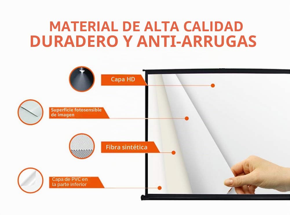 Cocar P1-SN50 - Pantalla de proyección portátil de 50 Pulgadas para proyector Mini/Profesional LED/LCD/DLP, Estilo extraíble, para Interiores y Exteriores, Compatible con 4:3/16:9