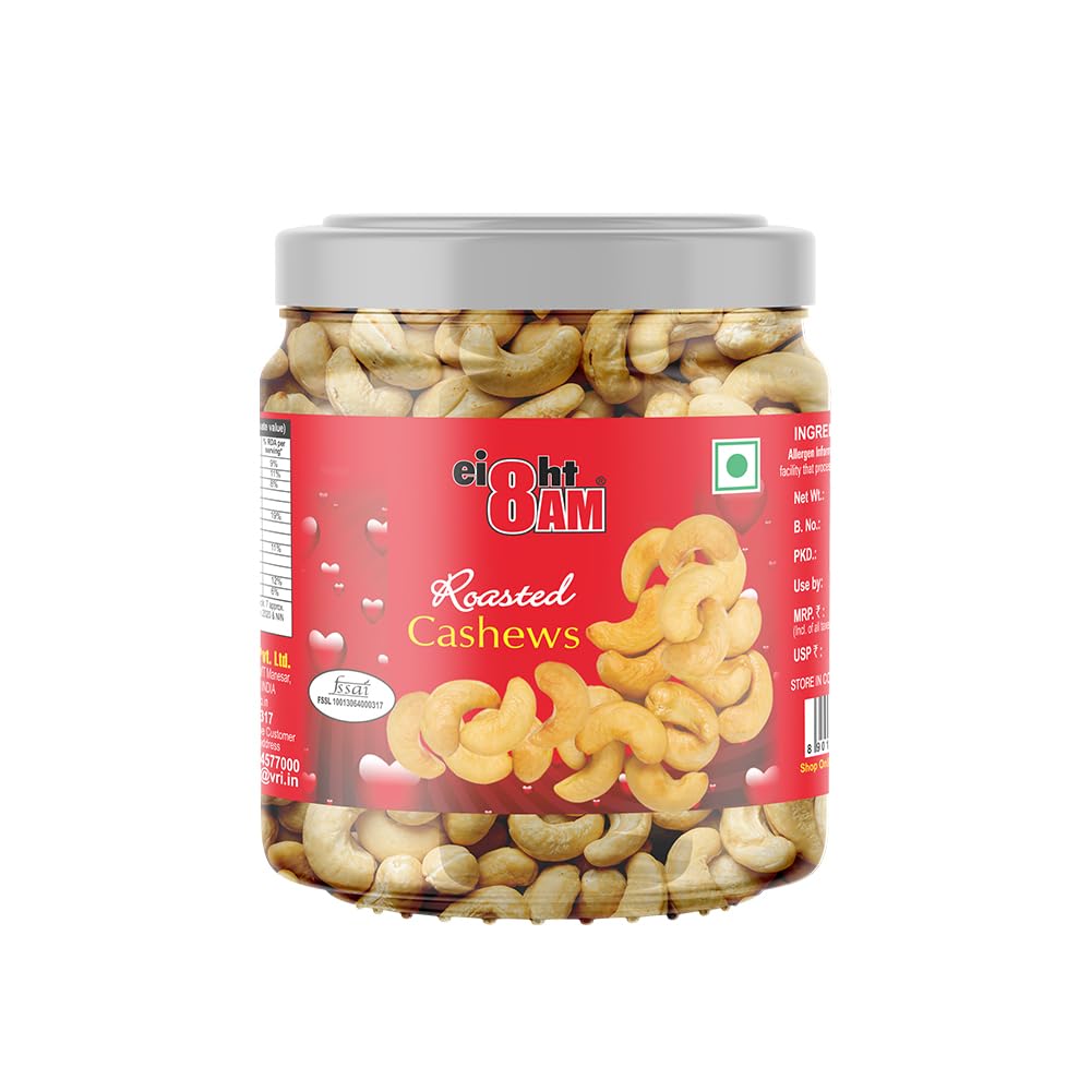 8AM Roasted Cashew, 200g Can | 100% Natural Premium Roasted & Salted Kaju Dry Fruits | Healthy, Nutritious, Delicious & Crunchy Snacks | Rich in Protein and Dietary Fiber (B0CTTHHMNW) Amazon Price History, Amazon Price Tracker