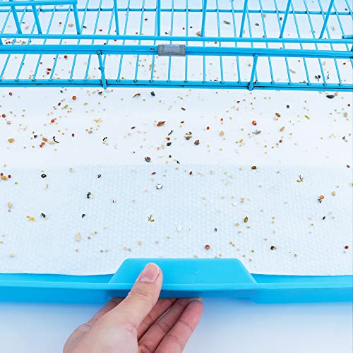 Image of DQITJ 60 Pcs Thicken Large Size Bird Cage Liner Papers Disposable Bird Cage Liners Precut Absorbent Pet Cages Cushion for Bird Parrot (23 inch x 11 inch)