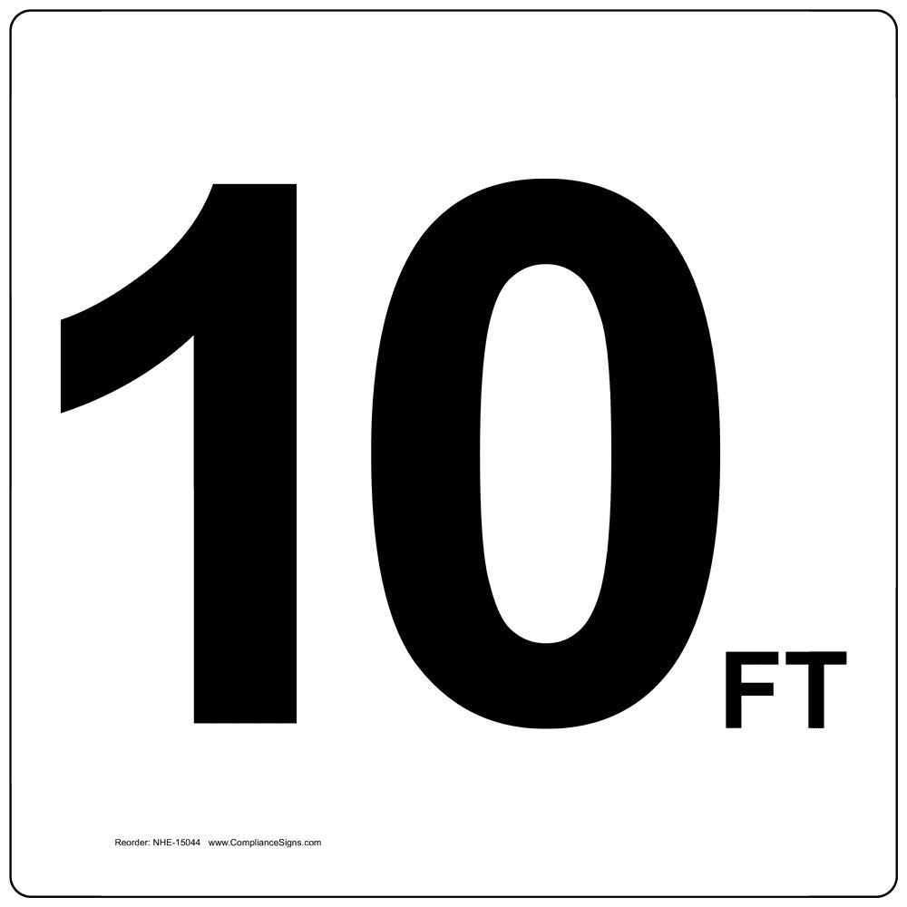 ComplianceSigns.com 10 Ft Label Decal, 6x6 inch Vinyl for Recreation Facilities