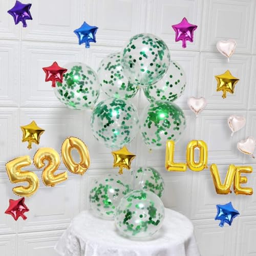 Image of Rozi Decoration Confetti Metallic Latex Balloon Theme Party | Set of 10 - Birthday Celebration Wedding Decor Balloons for Home, Lawn, Restaurants | Green (Pack of 2)