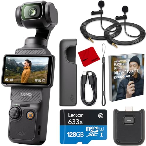 DJI CP.OS.00000301.01 Osmo Pocket 3 4K 120fps Handheld 3-Axis Gimbal Stabilizer Bundle with 128GB microSDHC Card, 2X Cli - Detailed View