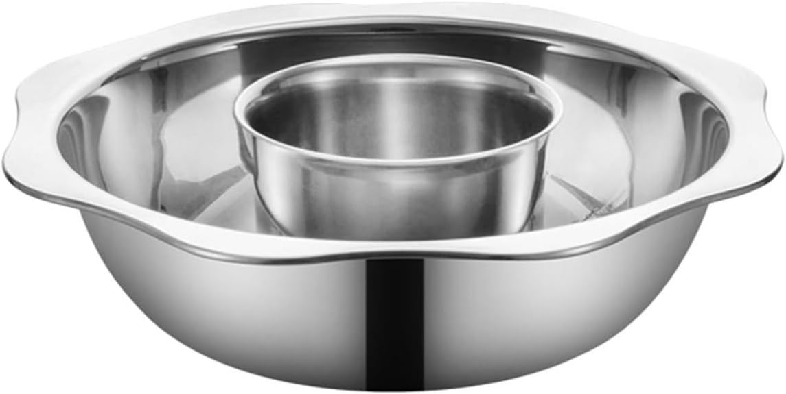 Divided Hot Pot with Divider for Kitchen Stainless Steel Home
