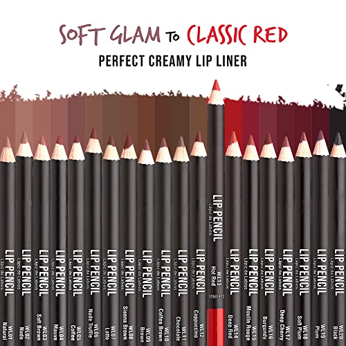 Kiss New York Professional Slim Lip Pencil, Creamy Soft Lip Liner, Smooth Long-Lasting Rich Lip Color, Natural Lip Makeup, Water-Resistant Lip Crayon (Hot Red) #TOP5