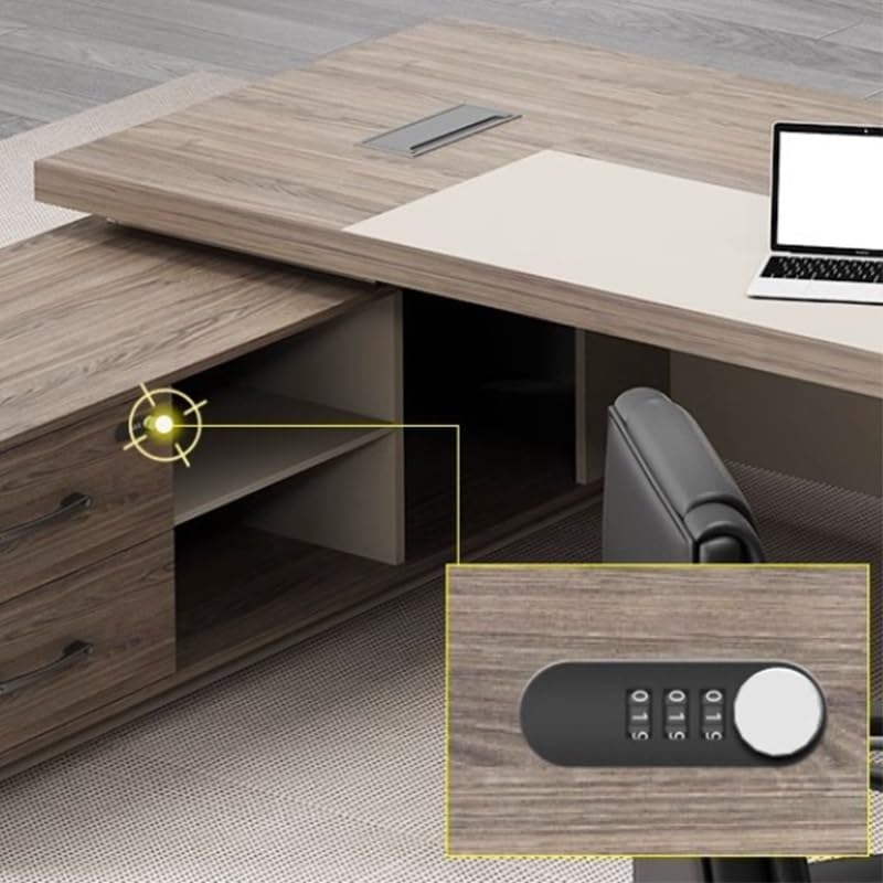 Large L Shaped Executive Desk Modern Luxury Home Office Table Manufactured Wood Computer Reception Desks for Boss Supervisor Manager(102in)