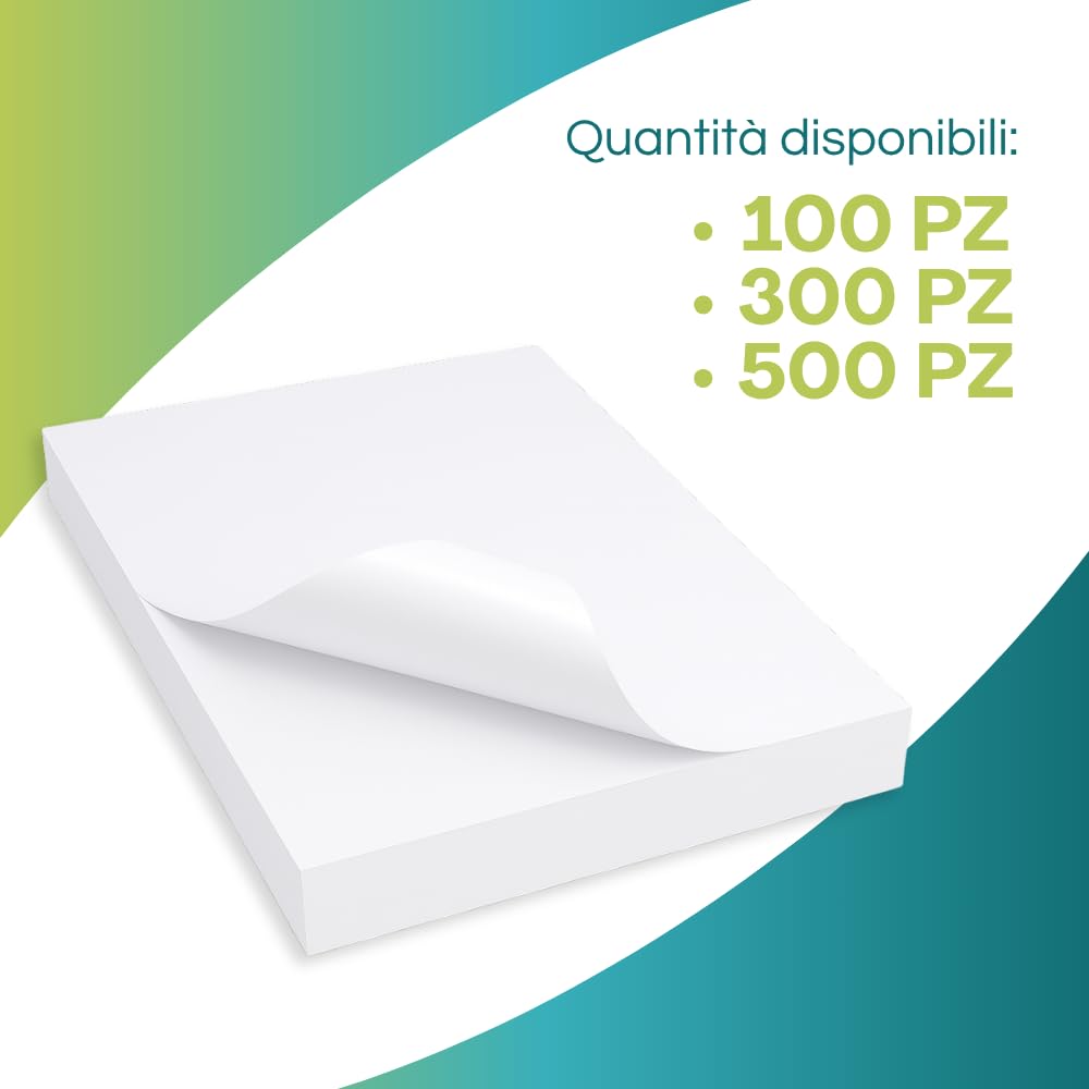 VIRSUS Etichette Adesive in Carta Vellum A4 160 gr VARIE QUANTITA' misura etichette 210x297mm etichette a foglio intero autoadesivo permanente per stampanti 1 etichetta per foglio (500)
