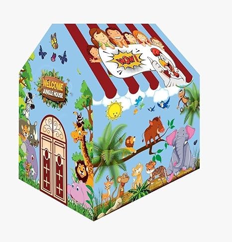 Play House for Kids Jumbo Size Extremely Light Weight, Waterproof Kids Play Tent House for Girls Boys | Water Repellent Big Size | Bis Approved,Multicolor (Zoo Tent House)